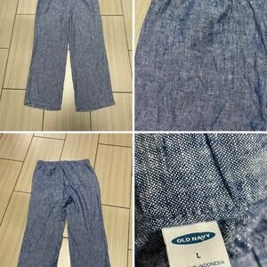 coastal nautical Linen drawstring breathable relaxed Old Navy pullon pants large